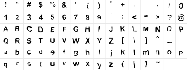 Whitch Regular Character Map