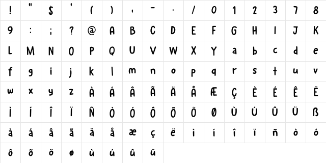 Kabouter DEMO Regular Character Map Kabouter DEMO Regular Character Map