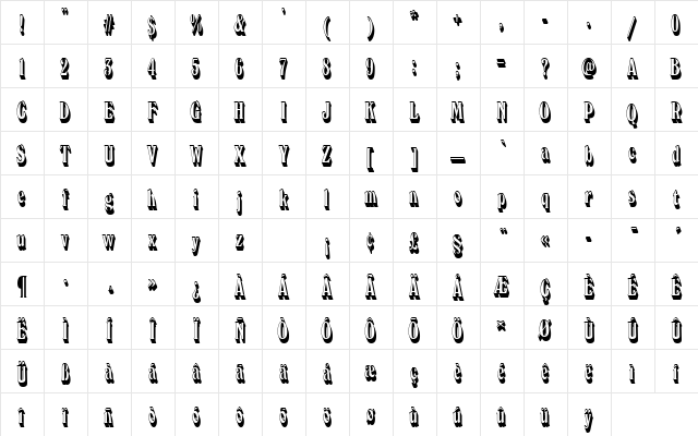 WindsorEloDSh1 Regular Character Map WindsorEloDSh1 Regular Character Map
