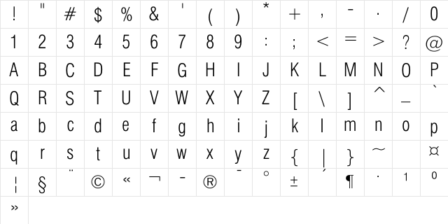 BPG Classic Medium Regular Character Map BPG Classic Medium Regular Character Map