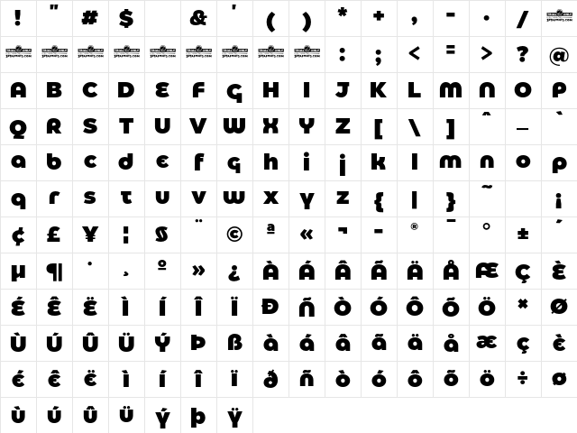 Eastman Alternate Trial Black Character Map