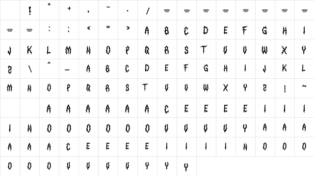 Histeriss Regular Character Map Histeriss Regular Character Map