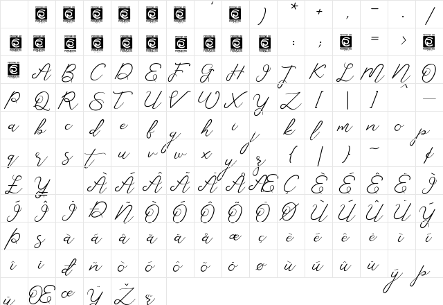Corlita Script Free Regular Character Map Corlita Script Free Regular Character Map