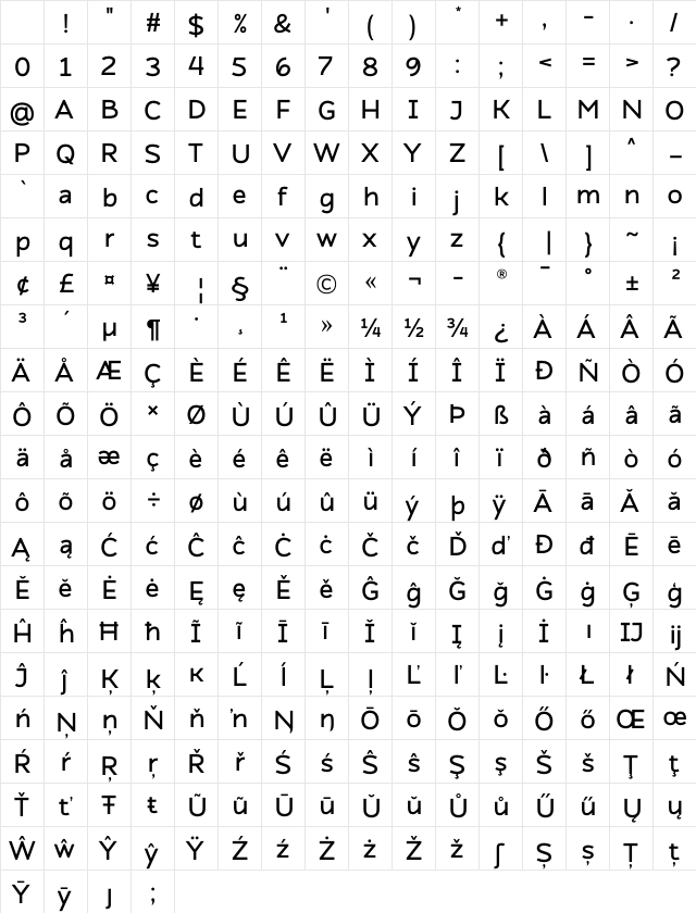 Atozimple SemiBold Regular Character Map Atozimple SemiBold Regular Character Map