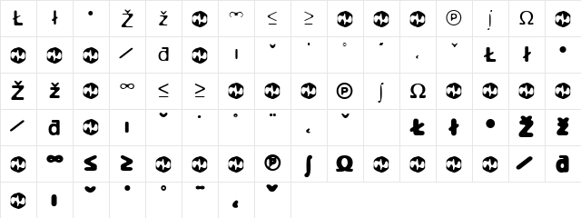BlurExtra Thin Character Map