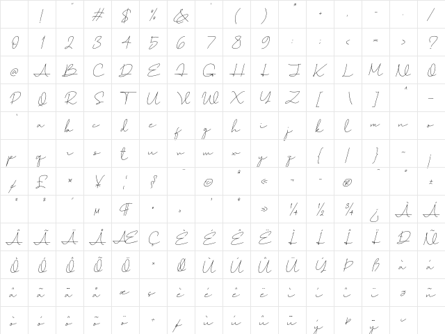 Healing Fairy Light Italic Character Map Healing Fairy Light Italic Character Map