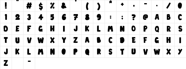 Baby Party Regular Character Map Baby Party Regular Character Map