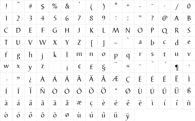 BarbedorTRegRo1 Regular Character Map