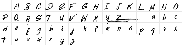 Bottomless Script Regular Character Map Bottomless Script Regular Character Map