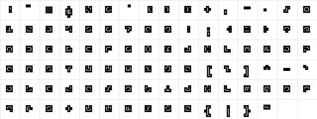 D3 FuturismOutlineRound Regular Character Map