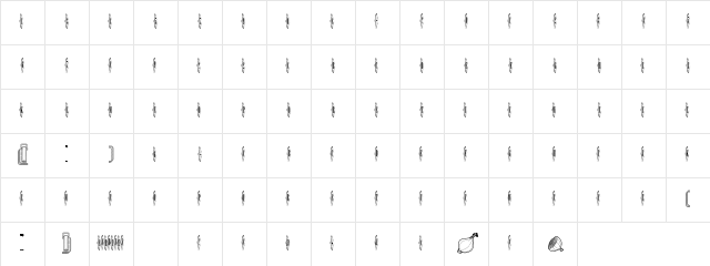 Sardines Regular Character Map Sardines Regular Character Map