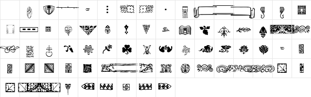 P22ArtsAndCrafts Regular Character Map