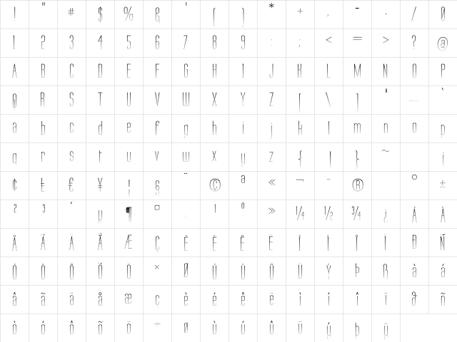 Labtop Tartan Regular Character Map