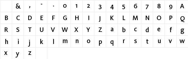 Flex Medium Character Map Flex Medium Character Map