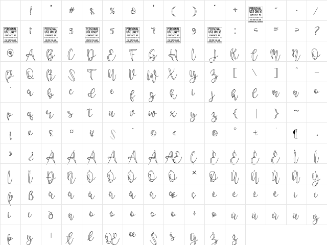 Water Splash Outline Character Map