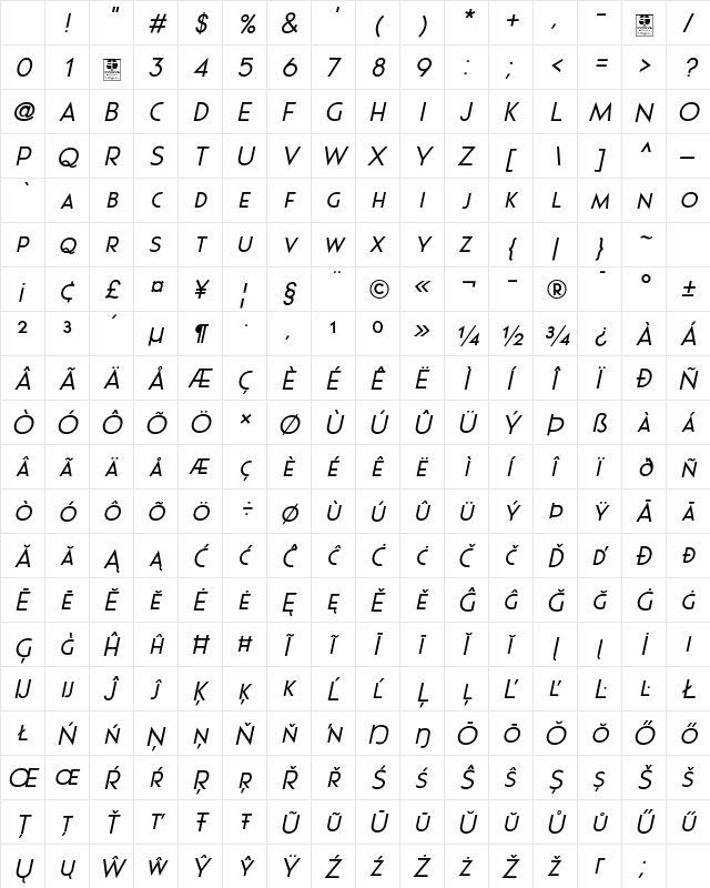 Pages Grotesque Demo Italic Character Map Pages Grotesque Demo Italic Character Map