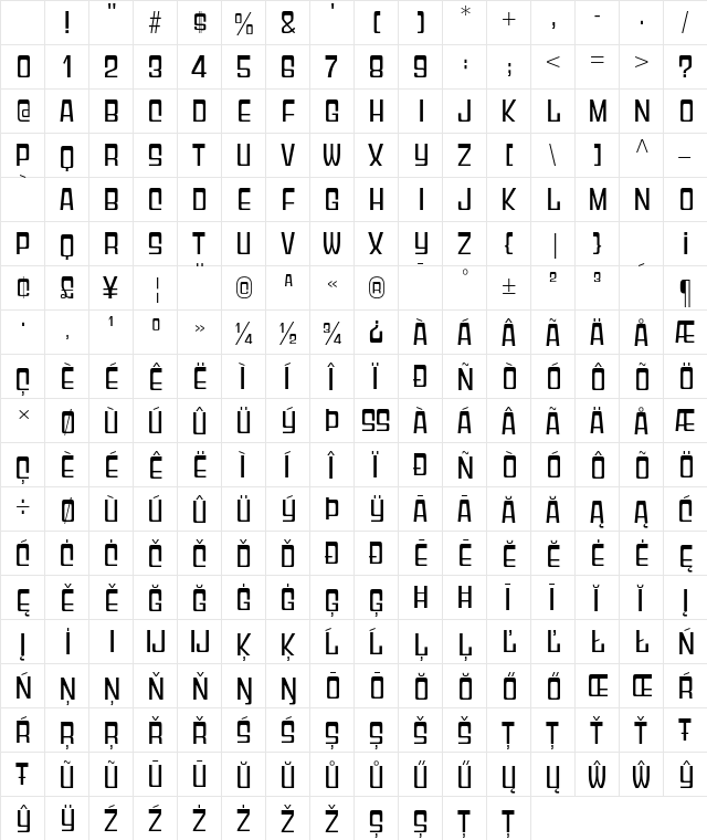 Geoparody Regular Character Map Geoparody Regular Character Map