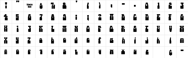 DXS Rhythm Bold Regular Character Map