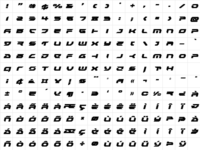 Royal Samurai Title Italic Italic Character Map