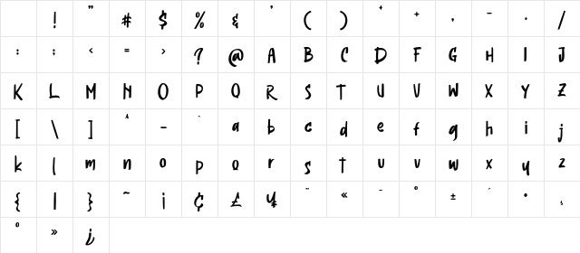 Headson Regular Character Map Headson Regular Character Map