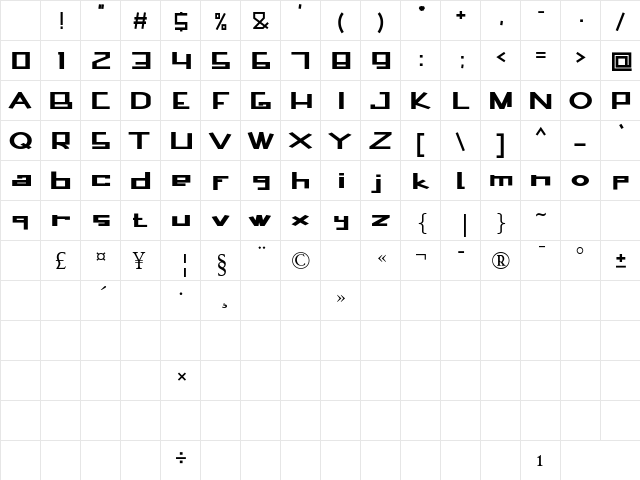 Bagfresh Regular Character Map Bagfresh Regular Character Map