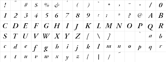 Oblivia Regular Character Map