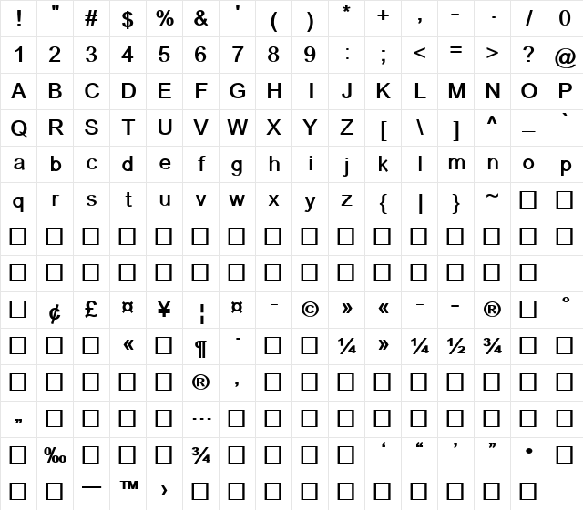 Saysettha Unicode Bold Character Map Saysettha Unicode Bold Character Map
