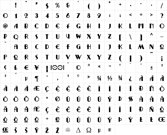 RitzyRemixNF Regular Character Map RitzyRemixNF Regular Character Map