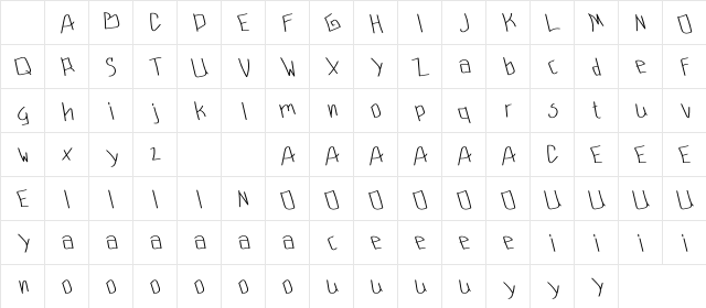 Rafasha Regular Character Map Rafasha Regular Character Map