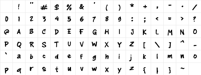 g Glegar Regular Character Map