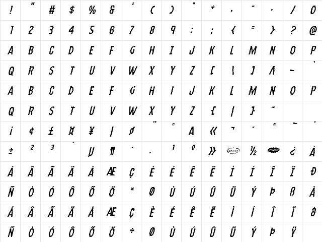 Ampire Italic Italic Character Map Ampire Italic Italic Character Map