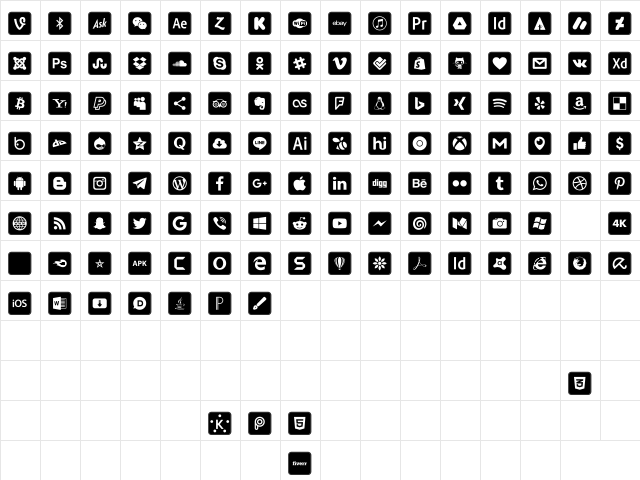 Icons Social Media 7 Regular Character Map Icons Social Media 7 Regular Character Map
