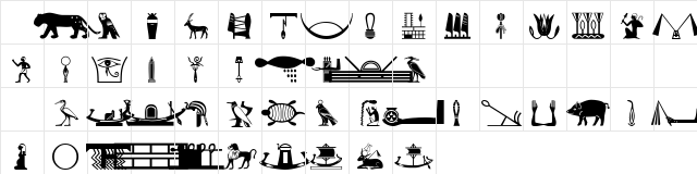 101! HieroglyphiX III Regular Character Map