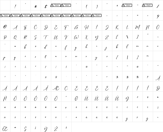Daviast Regular Character Map Daviast Regular Character Map