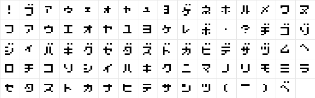 7pxkbus Regular Character Map