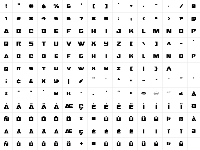 Oceanic Drift Regular Character Map