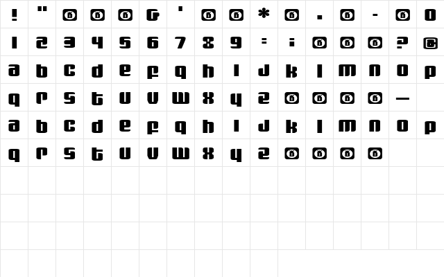 Redux Regular Character Map Redux Regular Character Map