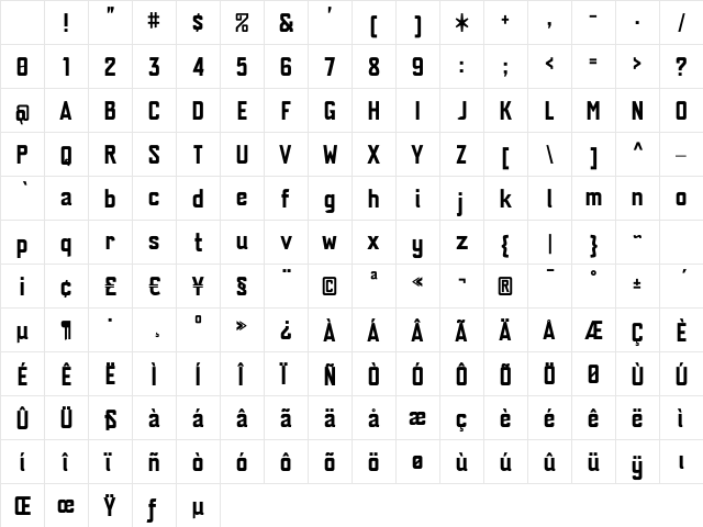 Paggio Regular Character Map