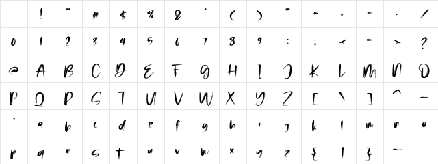 Malinga FREE Regular Character Map