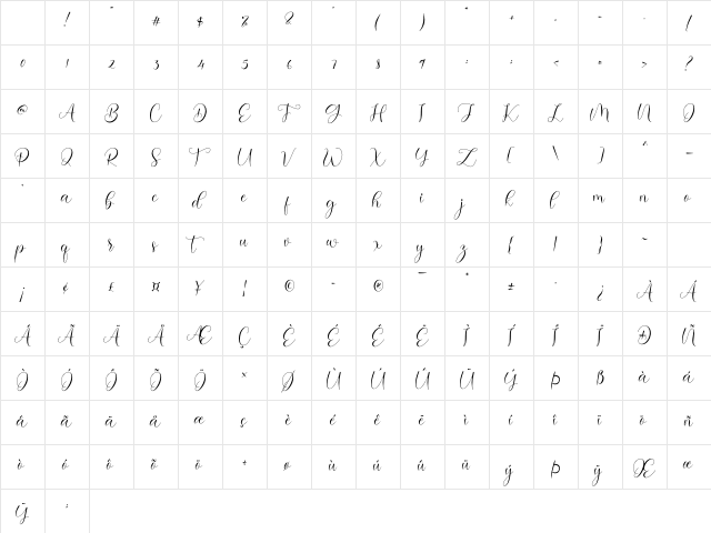 Serolissa Regular Character Map