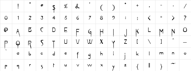 Panasonic Regular Character Map Panasonic Regular Character Map
