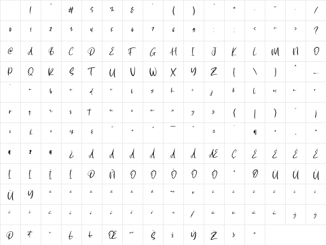 Big Dreams Regular Character Map Big Dreams Regular Character Map