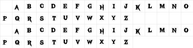 Black Dahlia Regular Character Map Black Dahlia Regular Character Map