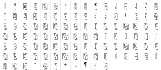 a_AntiqueTitulTrCmDnOtl Regular Character Map