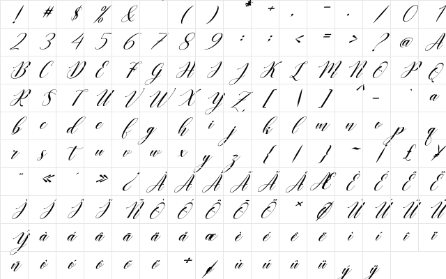 Christmas Bells Italic Regular Character Map