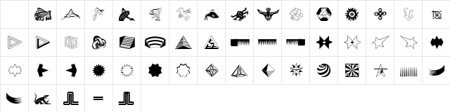 P22Escher Regular Character Map