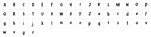 KOSMIK FREE Regular Character Map KOSMIK FREE Regular Character Map