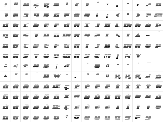 Alpha Century Gradient Italic Regular Character Map Alpha Century Gradient Italic Regular Character Map