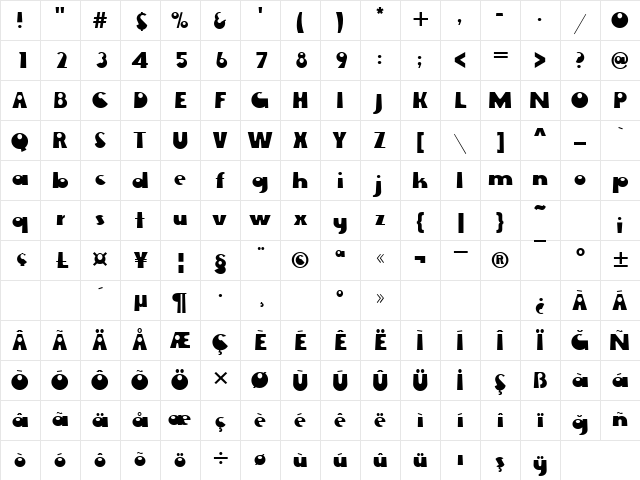 00488 Regular Character Map