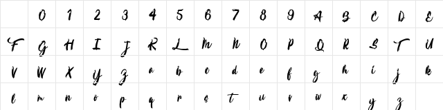 Calypsoka Regular Character Map Calypsoka Regular Character Map